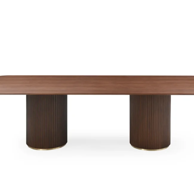 Lantine 280 Dining Table - Walnut & Brass