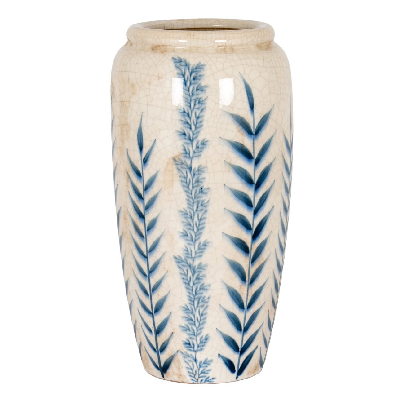Large Blue Flora Tall Olpe Vase Large Blue Flora Tall Olpe Vase
