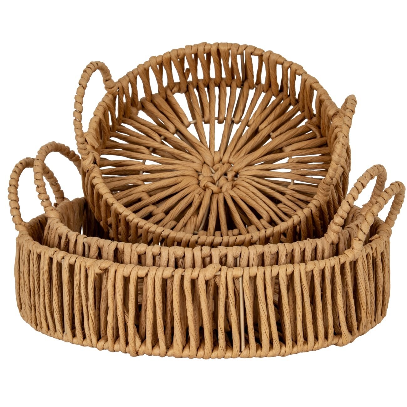 Large Loop Handle Set of 3 Round Trays