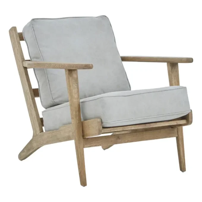 Larie Grey Linen oak frame Armchair1