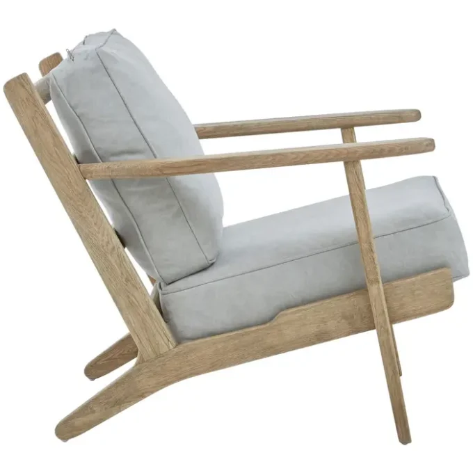 Larie Grey Linen oak frame Armchair2