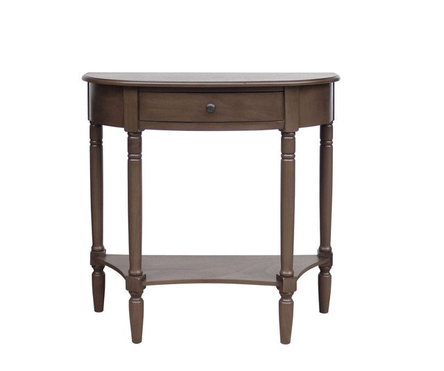 Le Heritage Dark Brown One Drawer Wooden Console Table