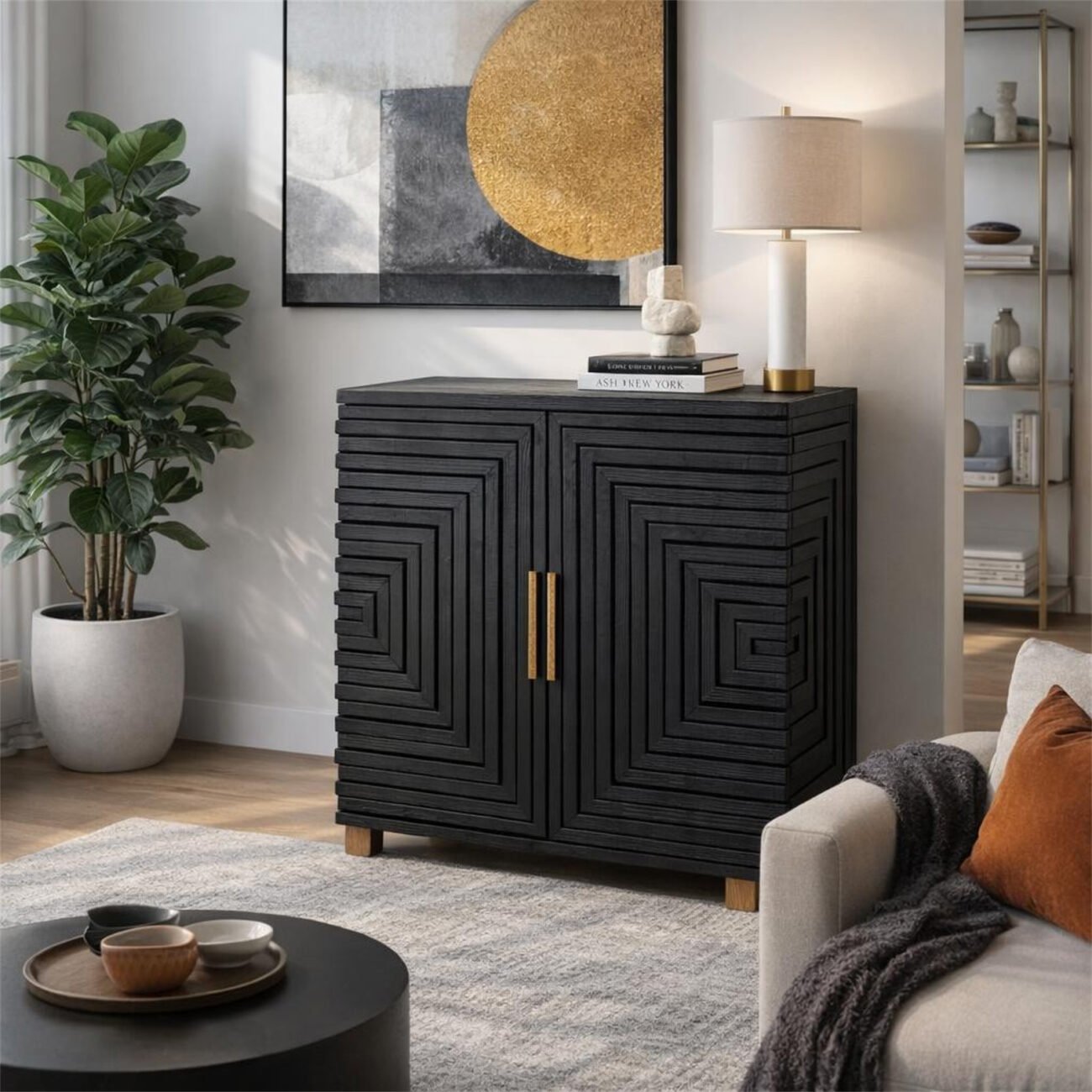 Lennox Black 2 Door Small Sideboard Lennox Black 2 Door Small Sideboard