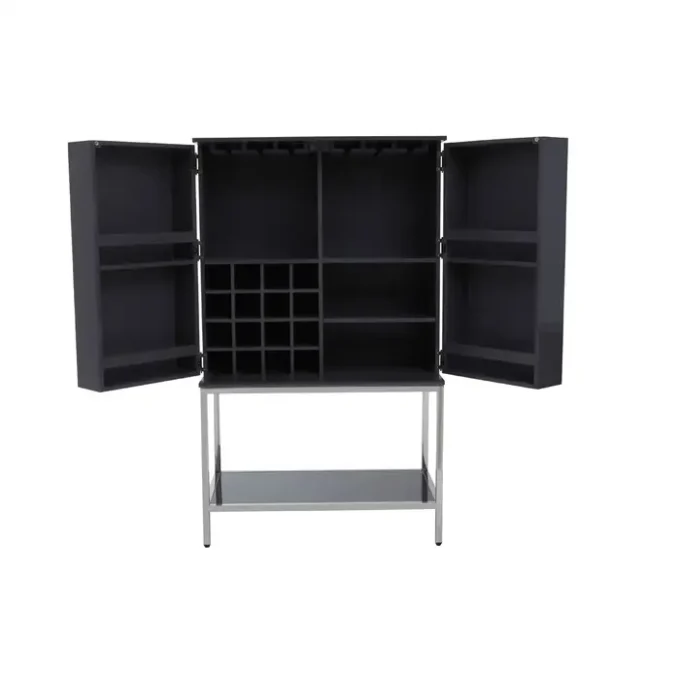 Lenoa Grey Hi Gloss Cabinet1