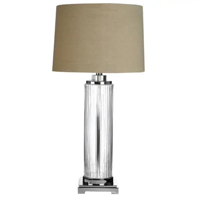 Lona Table Lamp With Stone Linen Shade