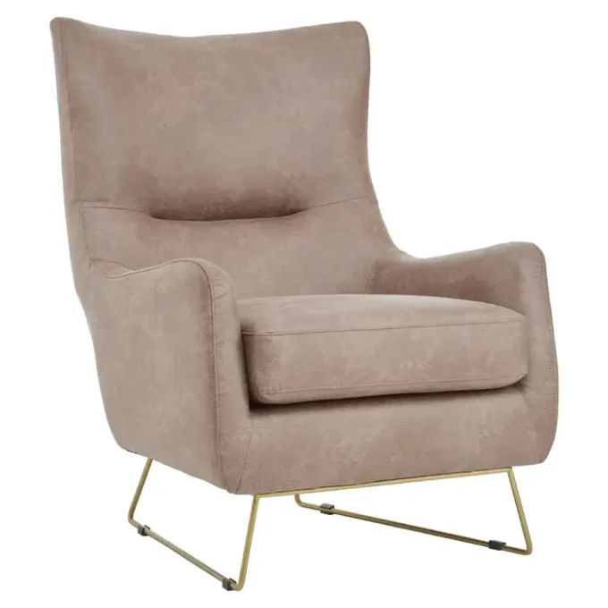 Ludgate Brown faux leather Armchair1