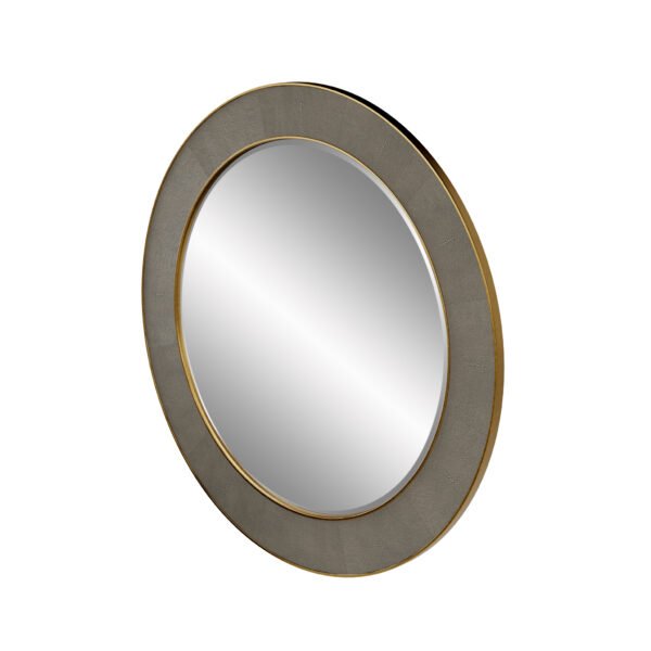Hampton Mirror, Round | Grey Shagreen - Image 2