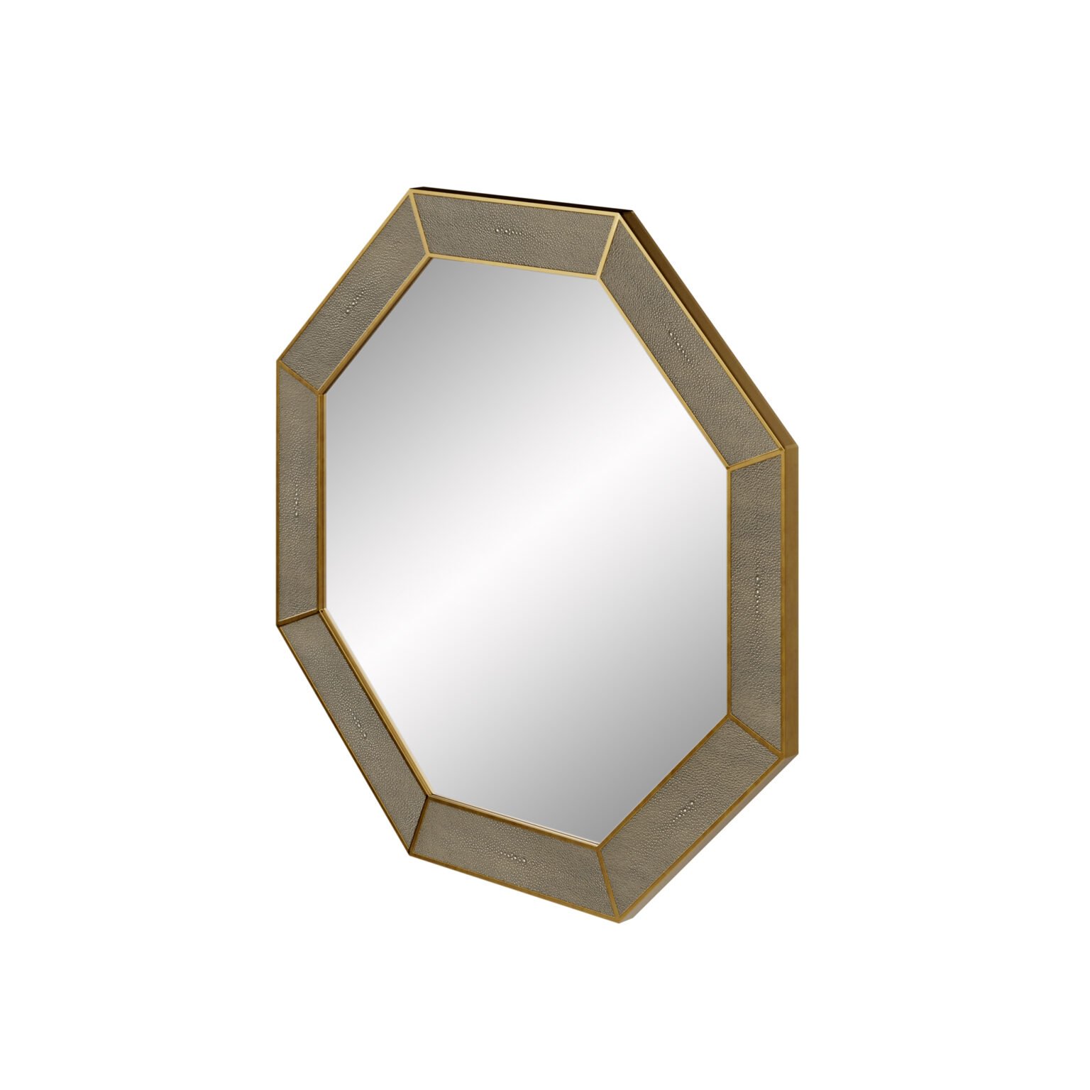 Hampton Mirror, Octagon | Grey Shagreen