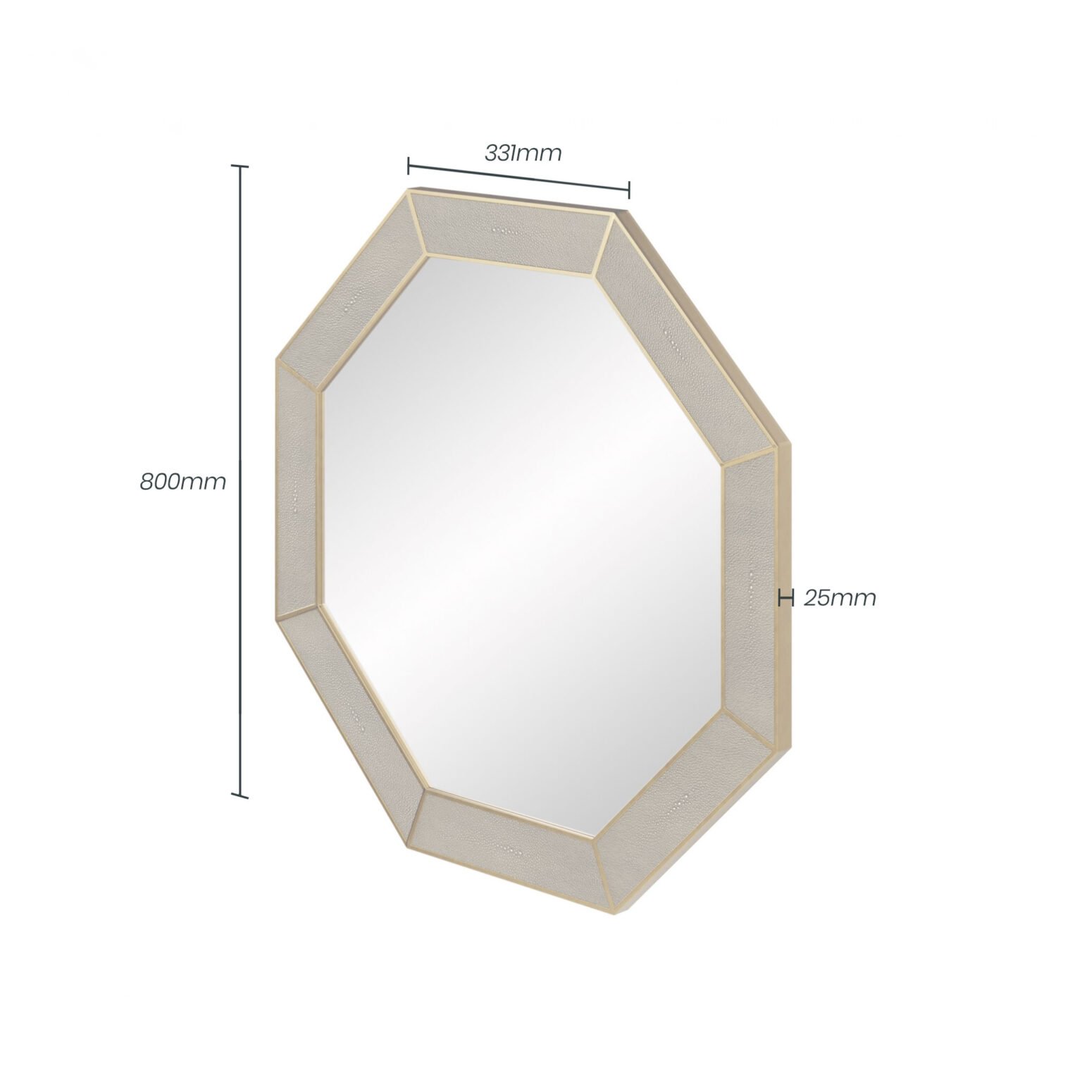 Hampton Mirror, Octagon | Grey Shagreen
