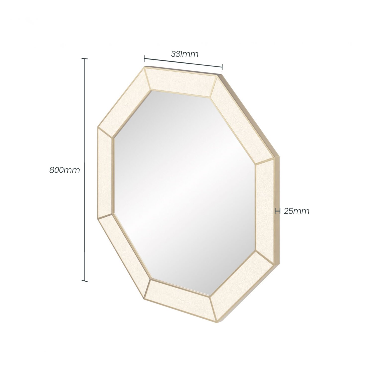 Hampton Mirror, Octagon | Ivory Shagreen