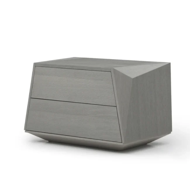 Madon Wide Bedside Table 700mm - Dark Grey Oak 2