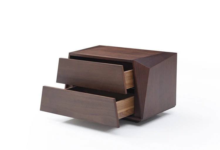 Madon Wide Bedside Table 700mm - Walnut Madon Wide Bedside Table 700mm - Walnut