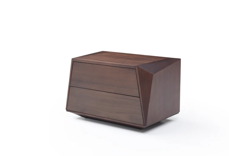 Madon Wide Bedside Table 700mm - Walnut Madon Wide Bedside Table 700mm - Walnut