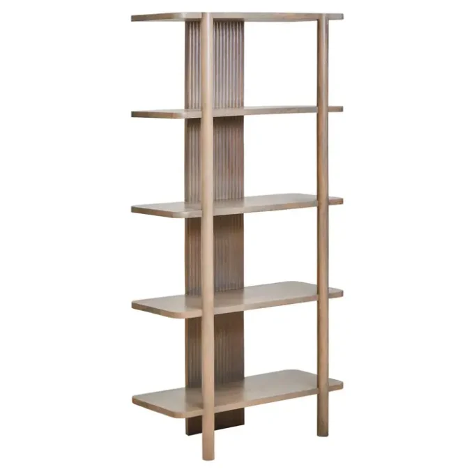 Marcello 5 Tier Grey Mango Wood Shelf Unit