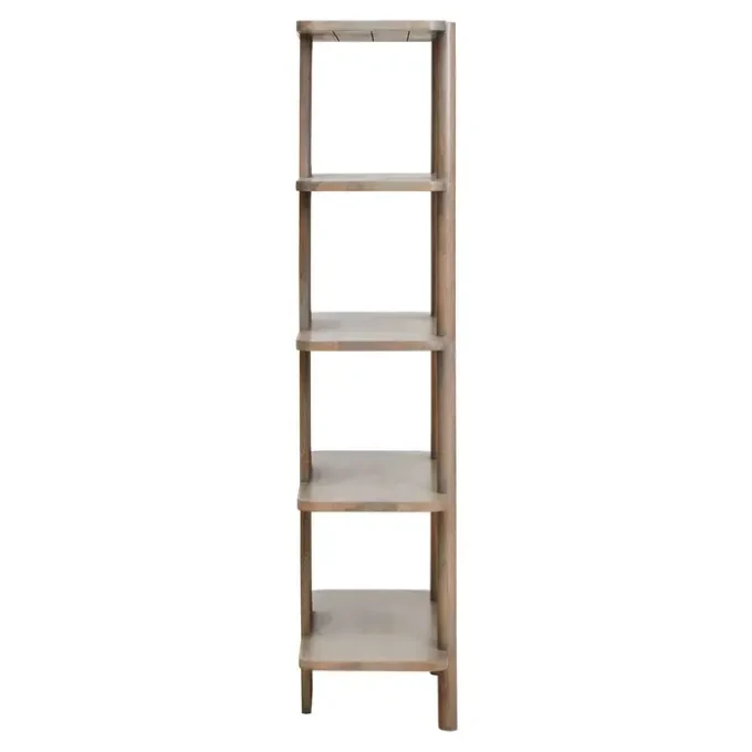 Marcello 5 Tier Grey Mango Wood Shelf Unit1