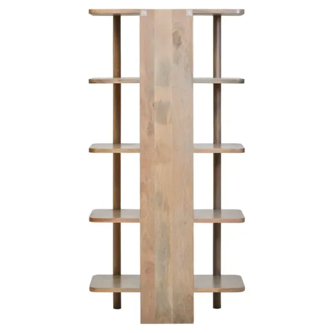 Marcello 5 Tier Grey Mango Wood Shelf Unit2