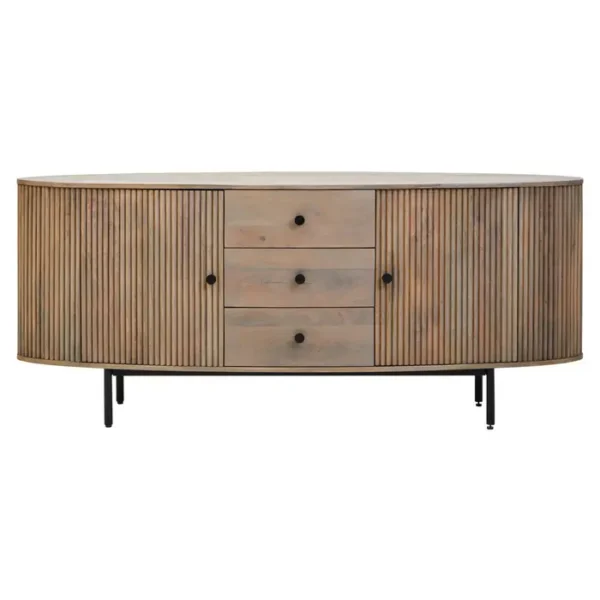 Marcello Three Drawer Grey Mango Wood Sideboard1