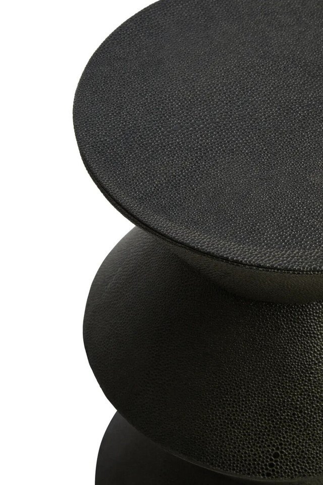 Mardona Black Shagreen Effect Side Table Mardona Black Shagreen Effect Side Table