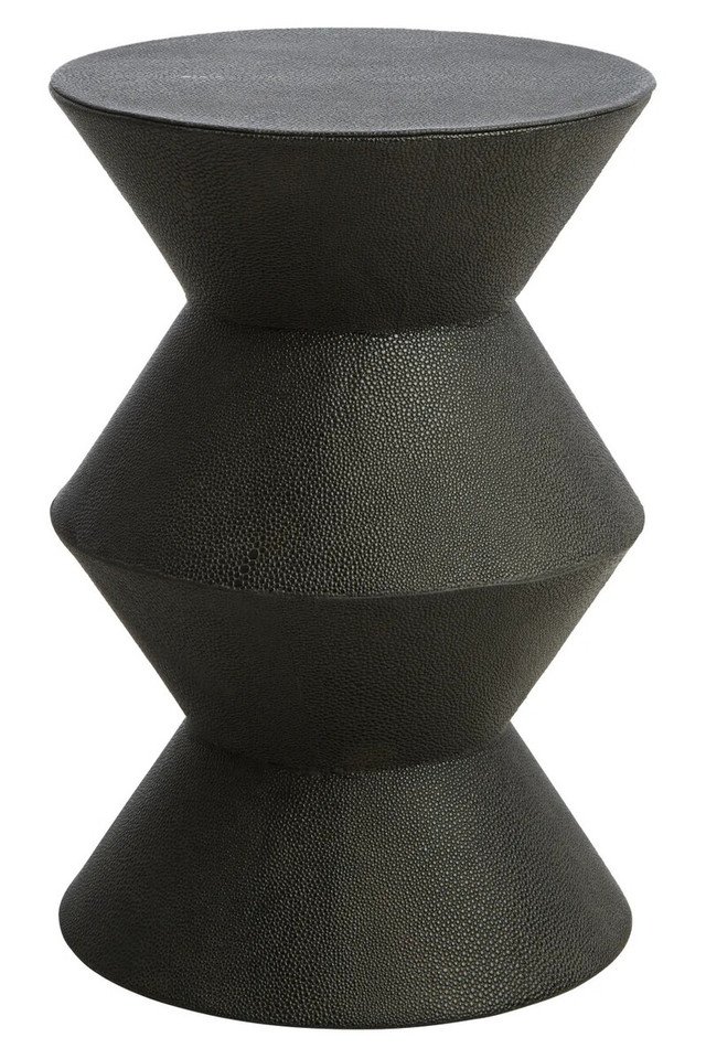 Mardona Black Shagreen Effect Side Table Mardona Black Shagreen Effect Side Table
