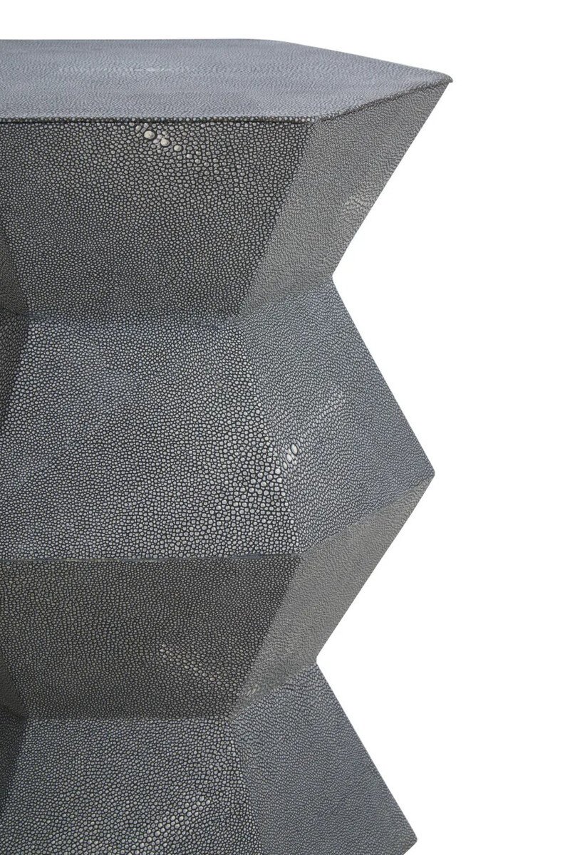 Mardona Blue Shagreen Effect Side Table Mardona Blue Shagreen Effect Side Table