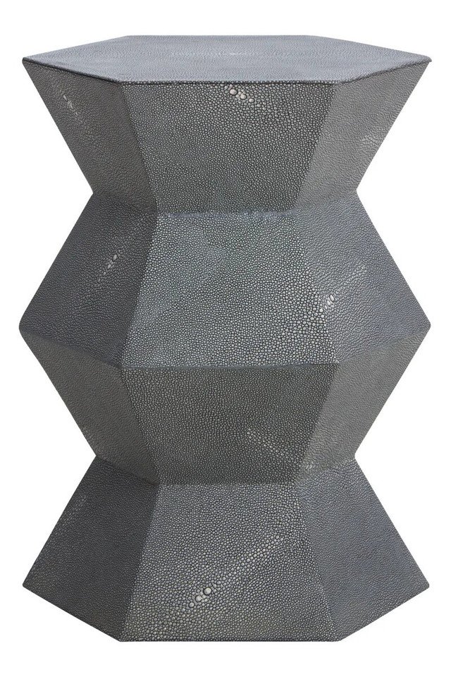 Mardona Blue Shagreen Effect Side Table Mardona Blue Shagreen Effect Side Table