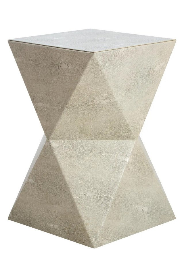 Mardona Grey Shagreen Effect Side Table Mardona Grey Shagreen Effect Side Table