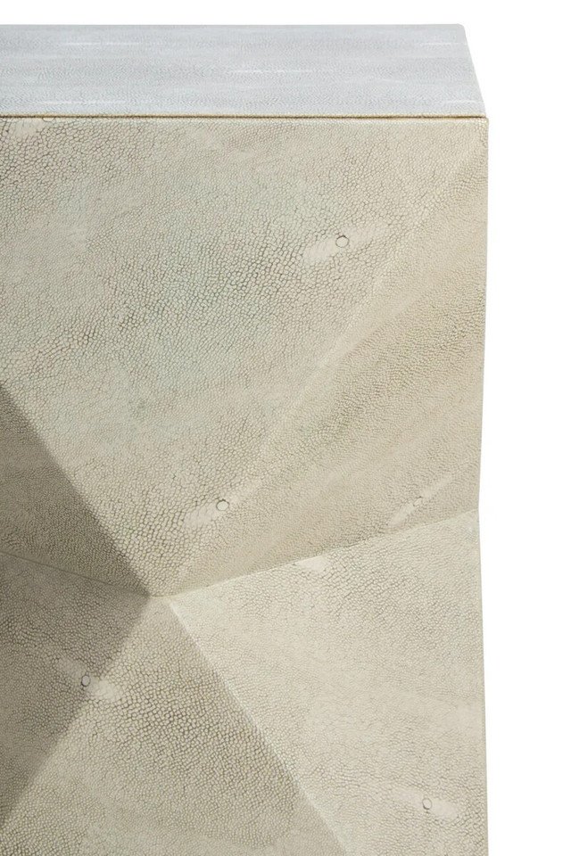 Mardona Grey Shagreen Effect Side Table Mardona Grey Shagreen Effect Side Table