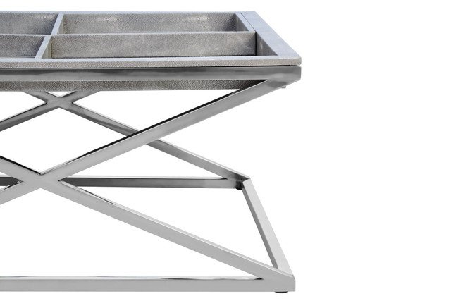 Mardona Grey Shagreen Effect Tray Coffee Table Mardona Grey Shagreen Effect Tray Coffee Table