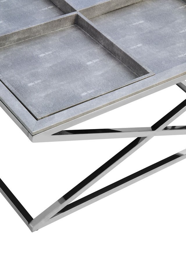 Mardona Grey Shagreen Effect Tray Coffee Table Mardona Grey Shagreen Effect Tray Coffee Table