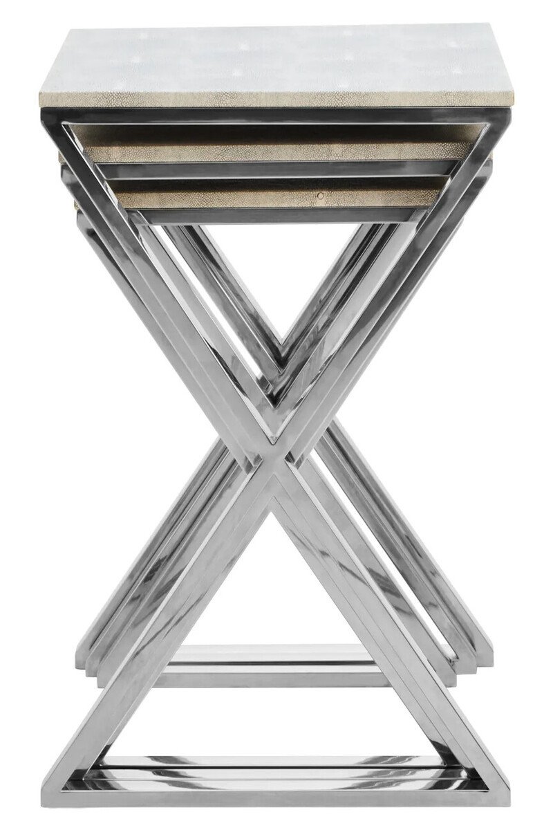Mardona Nest of Three Shagreen Effect Tables Mardona Nest of Three Shagreen Effect Tables