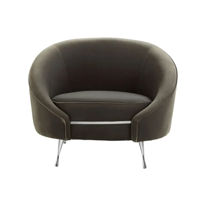 Martson Grey Velvet Armchair