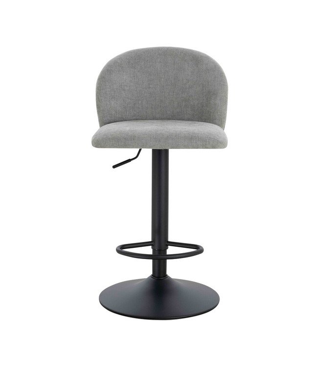 Maxell Set of 2 Light Grey Textured Fabric Curved Bar Chairs Maxell Set of 2 Light Grey Textured Fabric Curved Bar Chairs