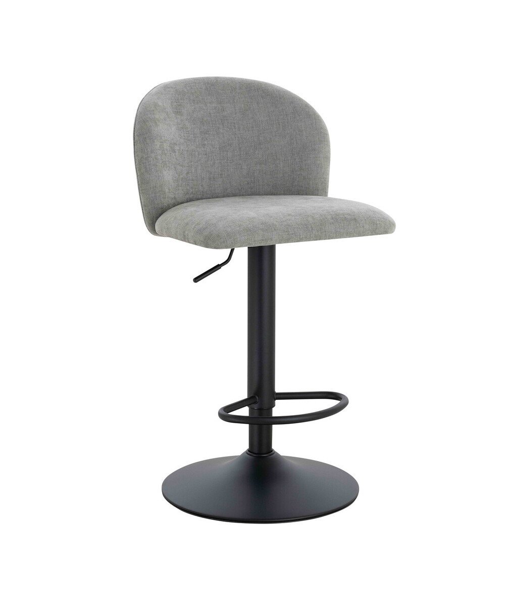 Maxell Set of 2 Light Grey Textured Fabric Curved Bar Chairs Maxell Set of 2 Light Grey Textured Fabric Curved Bar Chairs