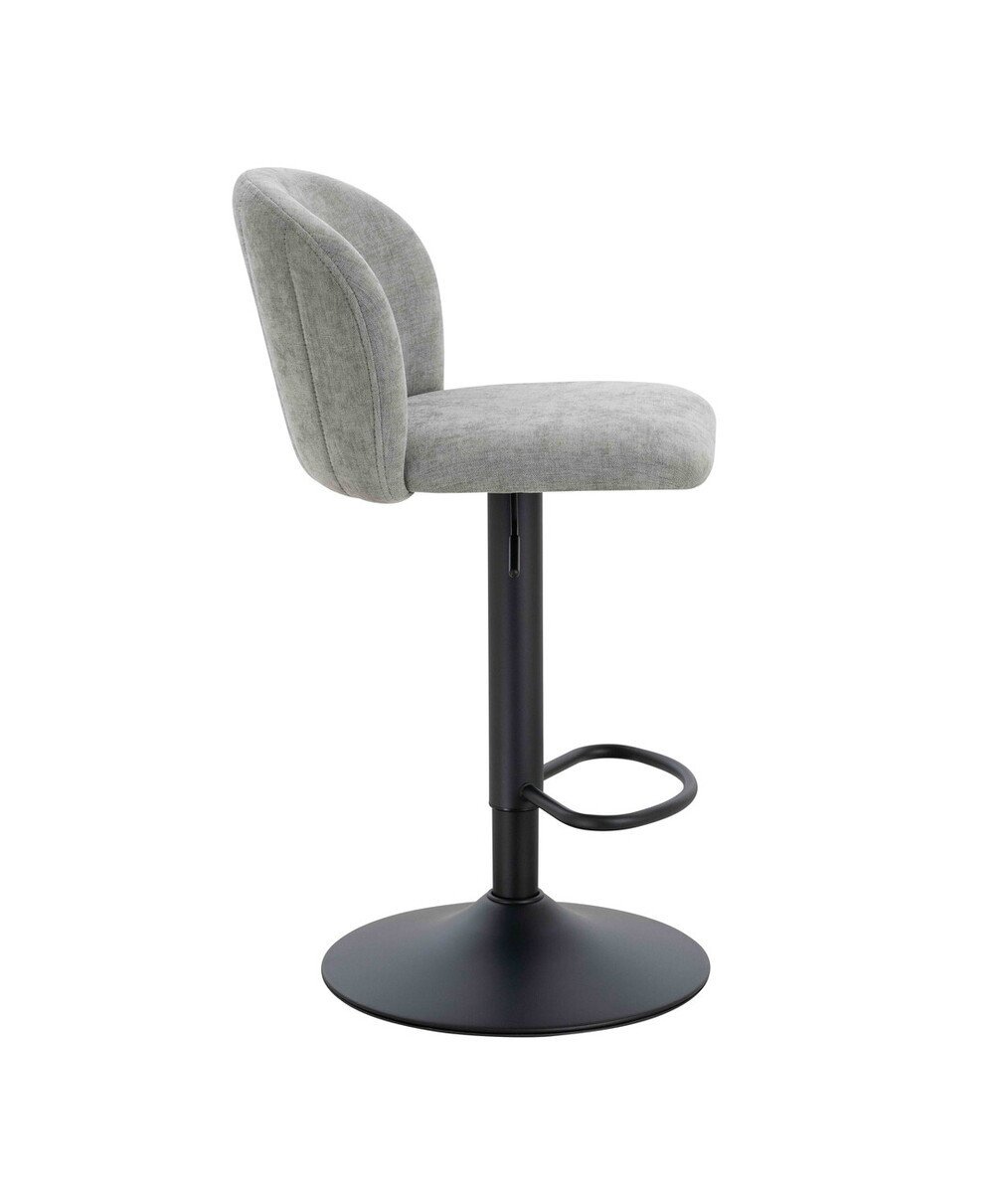 Maxell Set of 2 Light Grey Textured Fabric Curved Bar Chairs Maxell Set of 2 Light Grey Textured Fabric Curved Bar Chairs