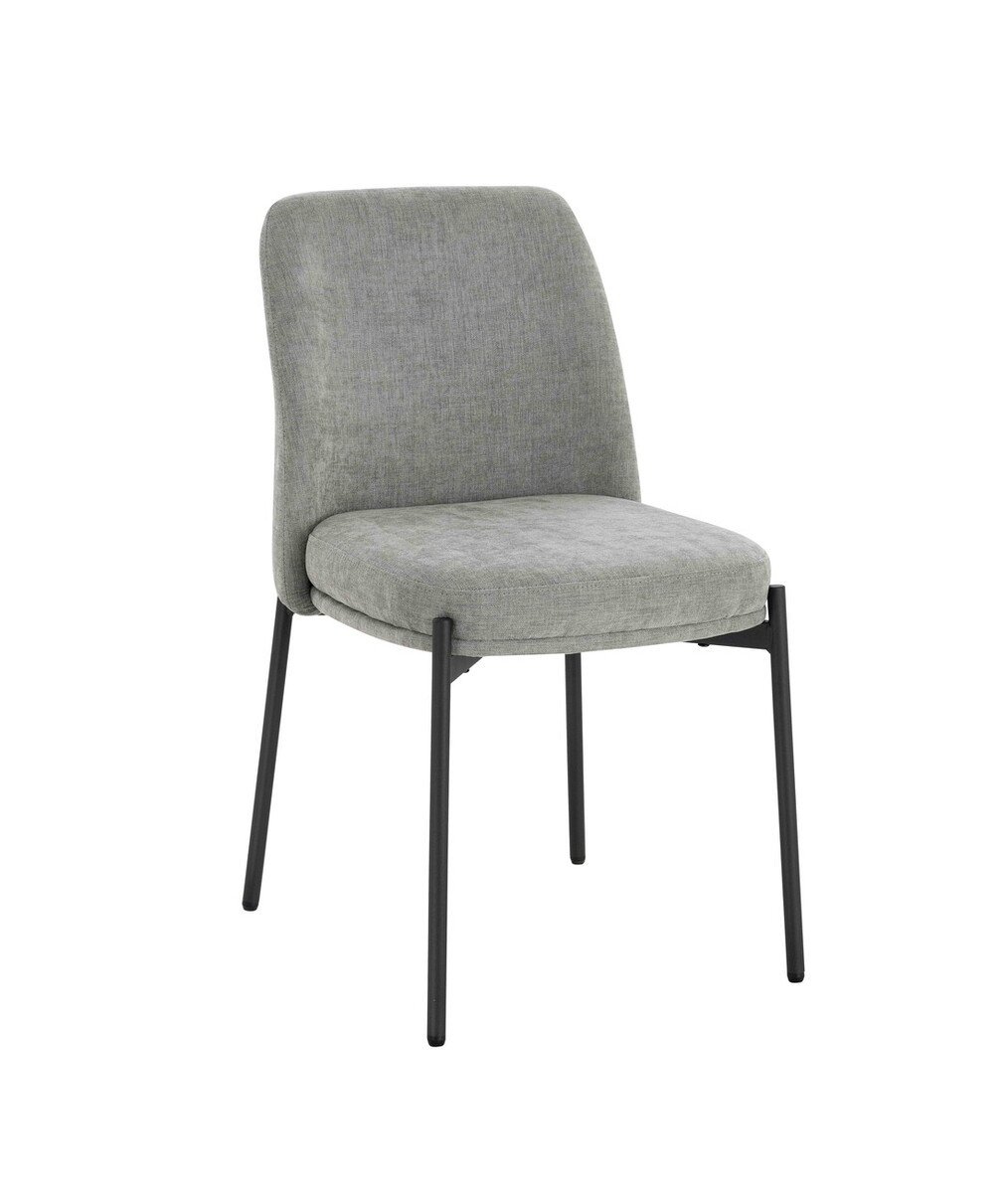Maxell Set of 2 Light Grey Textured Fabric Dining Chairs Maxell Set of 2 Light Grey Textured Fabric Dining Chairs