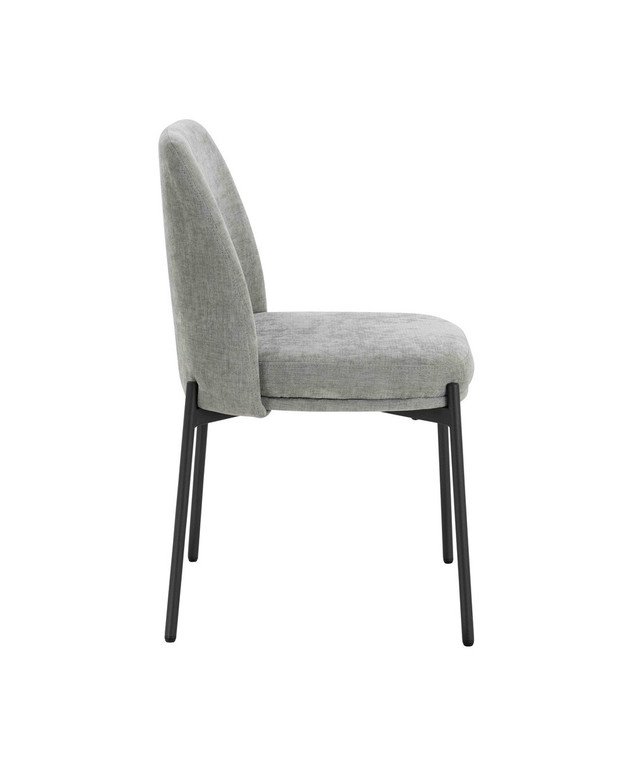 Maxell Set of 2 Light Grey Textured Fabric Dining Chairs Maxell Set of 2 Light Grey Textured Fabric Dining Chairs