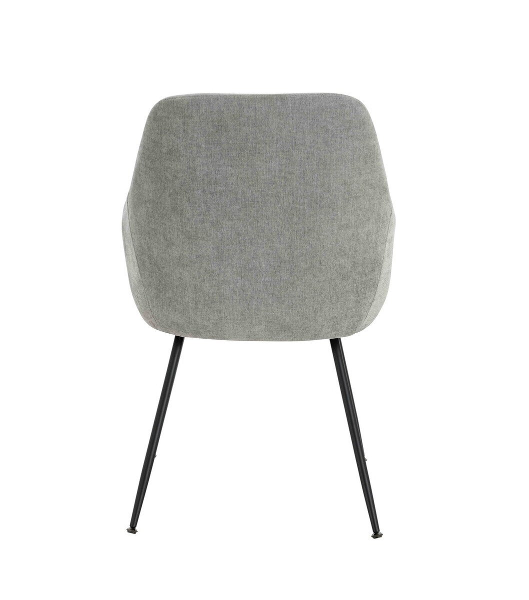 Maxell Set of 2 Light Grey Textured Fabric Dining Chairs with Arms Maxell Set of 2 Light Grey Textured Fabric Dining Chairs with Arms