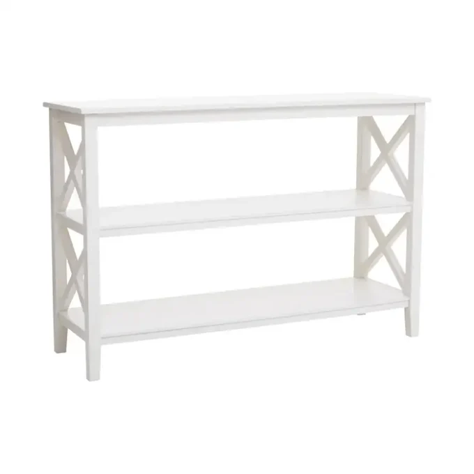 Mayfair Three Shelf Large Ivory Bookcase1