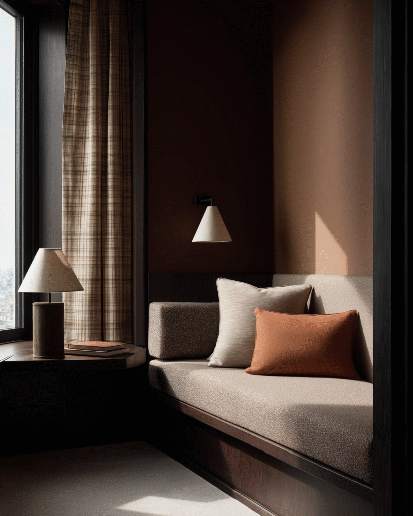 Home décor statistics UK 2026 showing a luxury interior with mirror, table lamp, side table and decorative accessories