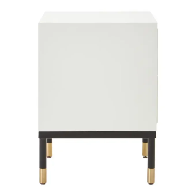 Nanta 2 Drawer Side Table in Off White3