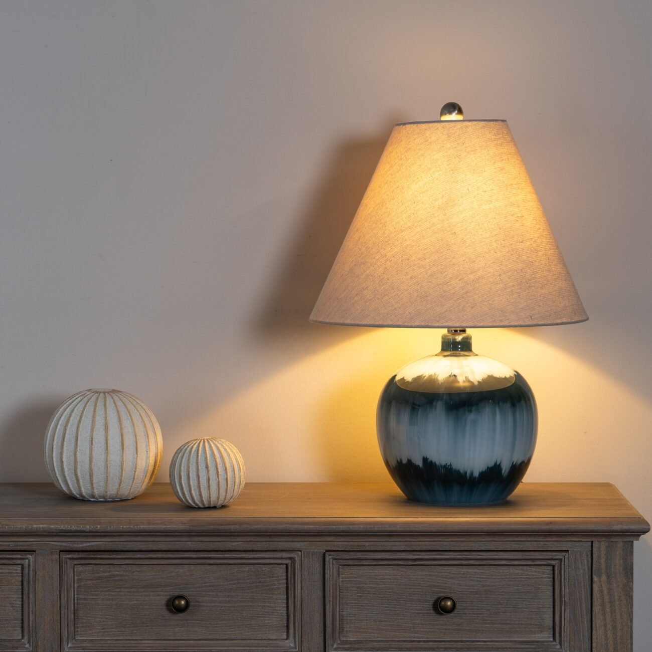Black Cannon Floor Lamp With Hessian Shade Black Cannon Floor Lamp With Hessian Shade