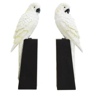 Ohom Set Of Two Parrot Bookends