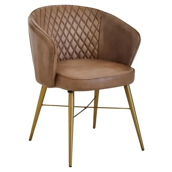 Olk Buffalo Grey Leather Chair With Gold Finish Legs1