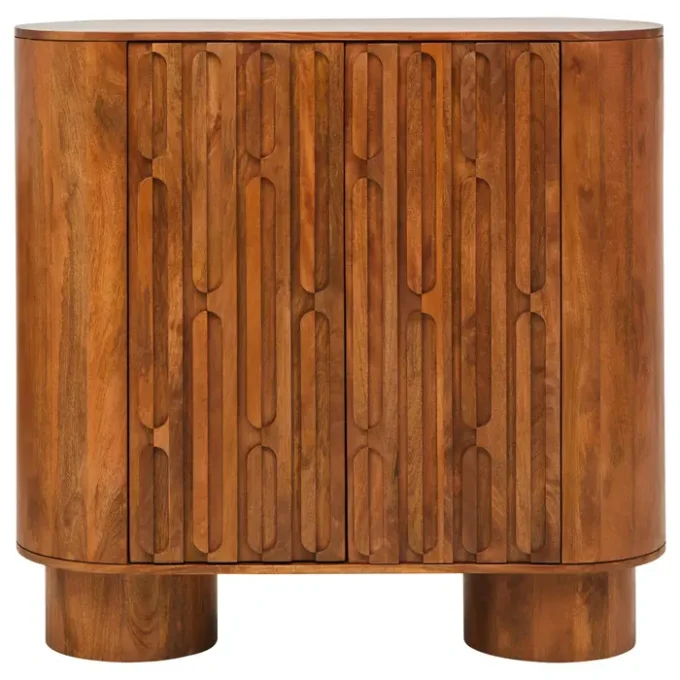 Orcino Two Door Brown Mango Wood Cabinet1