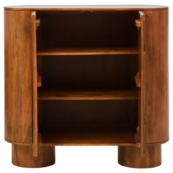 Orcino Two Door Brown Mango Wood Cabinet2