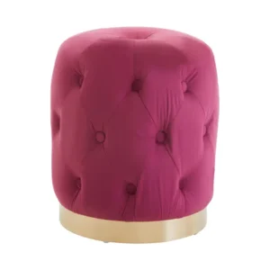 Oriel Wine Velvet Button Tufted Stool