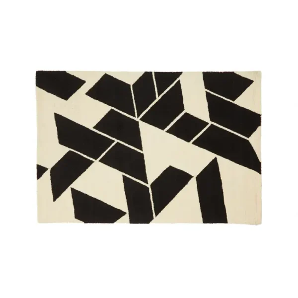 Osie Milana Small Black and White Geometric Rug