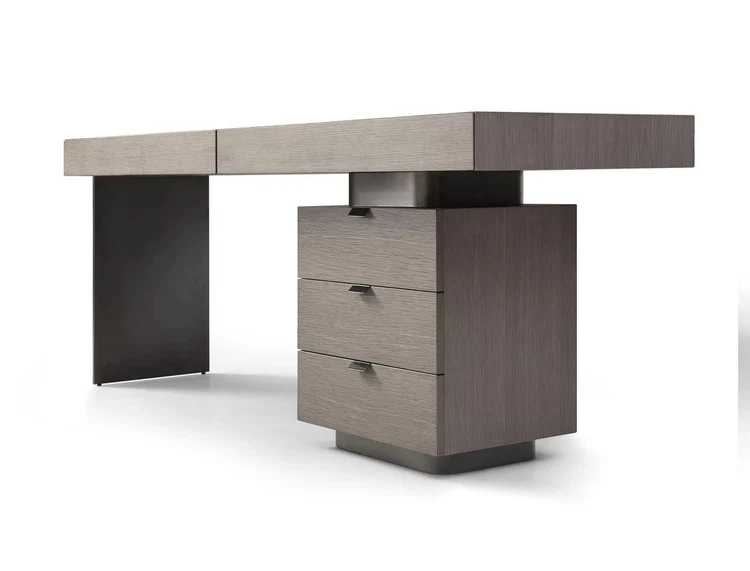 Oston Office Desk - Grey - Right Hand Drawers Oston Office Desk - Grey - Right Hand Drawers