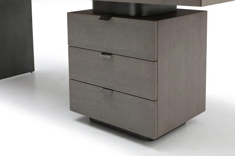 Oston Office Desk - Grey - Right Hand Drawers Oston Office Desk - Grey - Right Hand Drawers