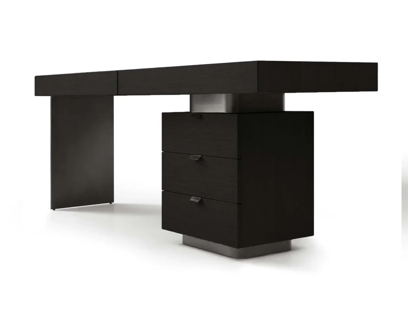 Oston Office Desk - Smoke Oak - Right Hand Drawers Oston Office Desk - Smoke Oak - Right Hand Drawers